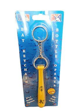 Oakland Athletics Mini Baseball Bat Keychain Key Ring W/Bottle Opener MLB Licen